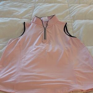 Belyn Key Pink Sleeveless Zip Tank Top